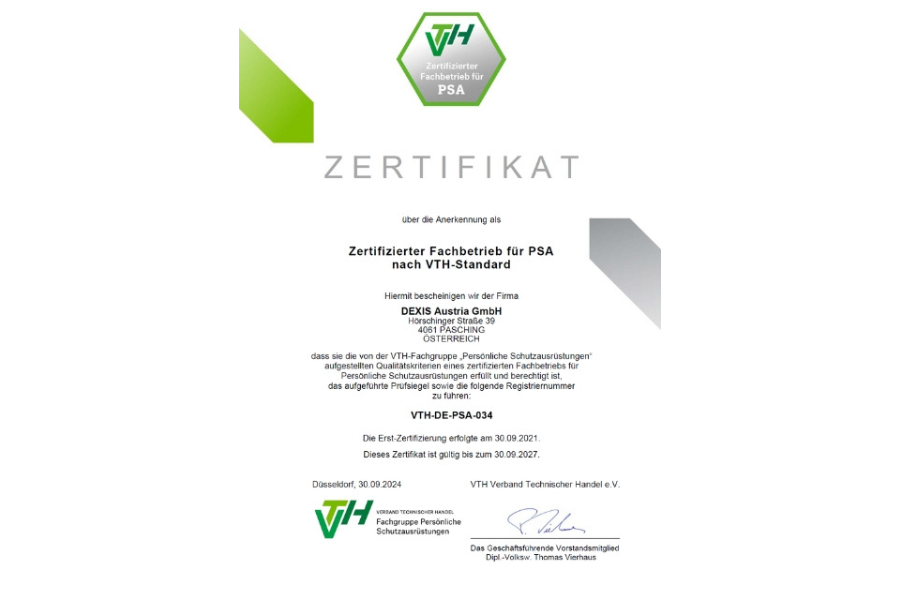 VTH Zertifikat