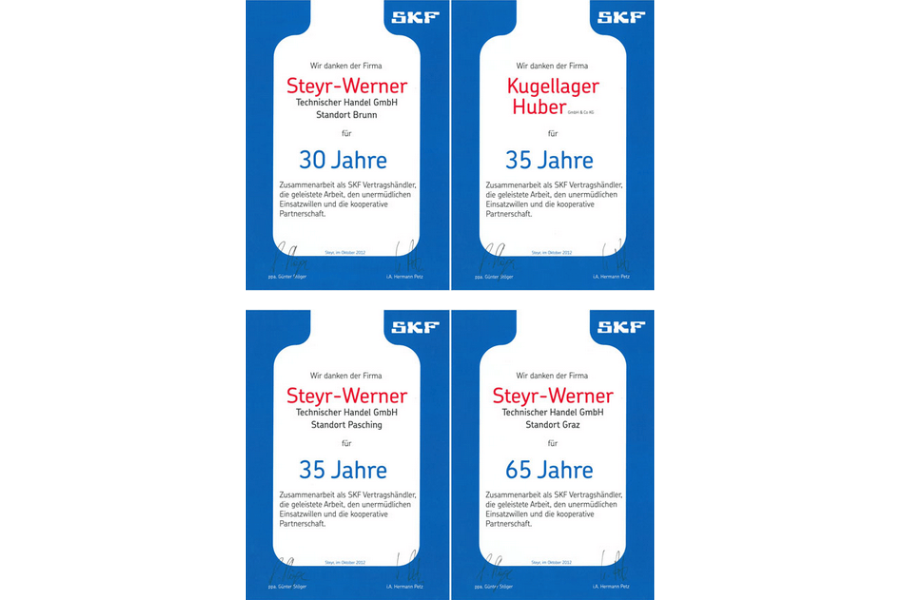 SKF Vertragshändler Zertifikat