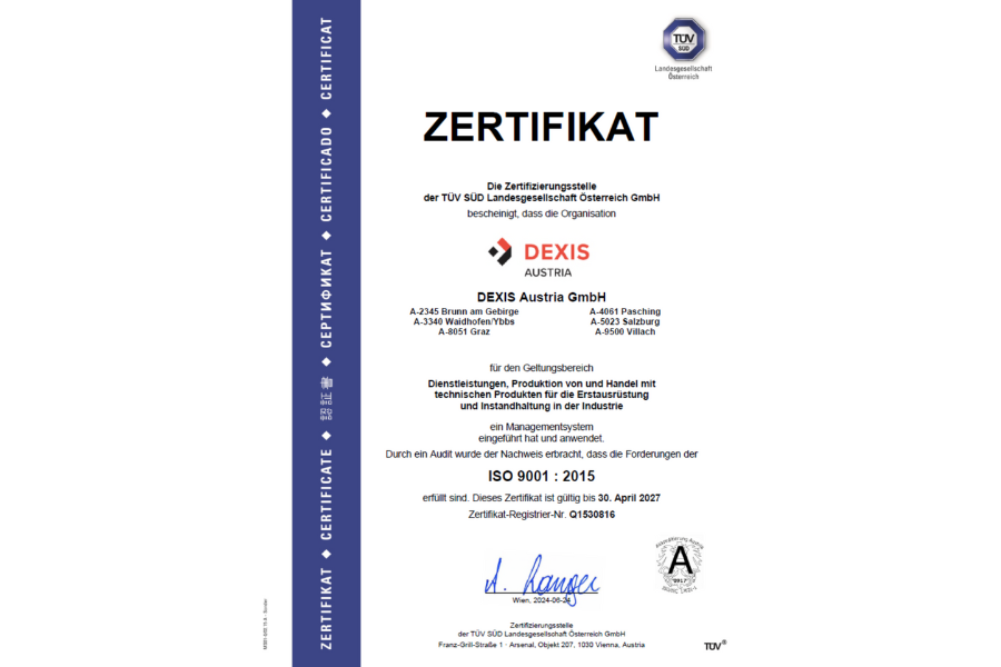 TÜV Zertifikat